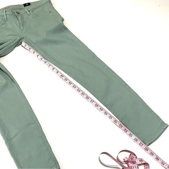 AG Adriano Goldschmied 26 The Ankle Zip Slim Straight Leg light green jean 503B5 - Picture 14 of 15